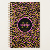 Leopard Pink Gold Sparkle Glam Girl Planner Planer (Vorderseite)