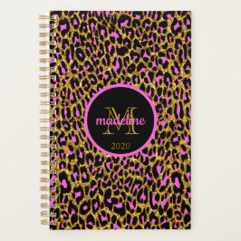 Leopard Pink Gold Sparkle Glam Girl Planner Planer