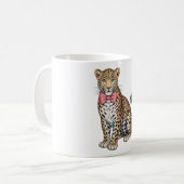 Leopard Pink Kokette Bogen Mädchen Sublimationskun Kaffeetasse (Vorderseite Links)