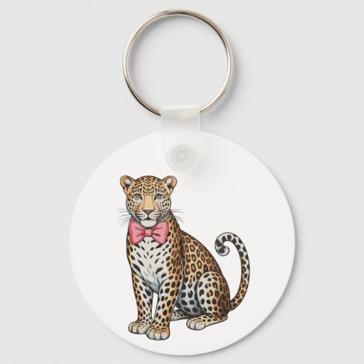 Leopard Pink Kokette Bogen Mädchen Sublimationskun Schlüsselanhänger (Vorderseite)
