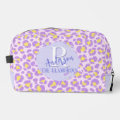 Leopard Pink Lila Gelb Personalisiert Waschbeutel (Vorderseite)