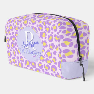 Leopard Pink Lila Gelb Personalisiert Waschbeutel