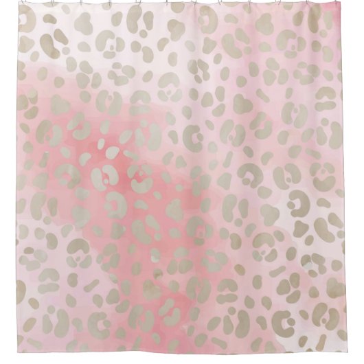 Leopard Pink Muster Duschvorhang (Vorderseite)