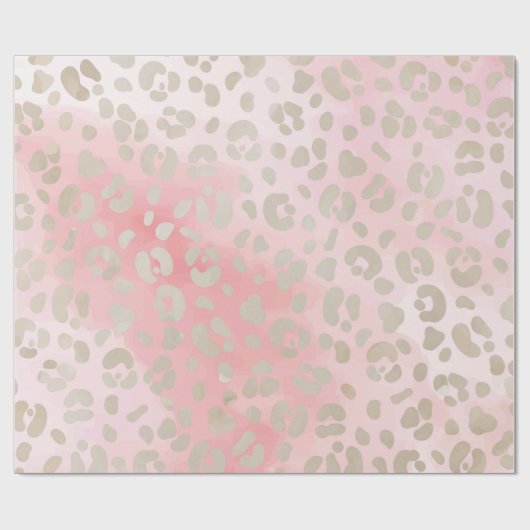 Leopard Pink Muster Geschenkpapier (Flach)