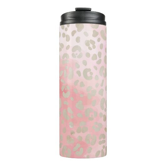 Leopard Pink Muster Thermosbecher (Vorderseite)