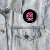 Leopard Pink Rainbow Support Squad Brustkrebs A Button (Beispiel)