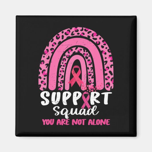 Leopard Pink Rainbow Support Squad Brustkrebs A Magnet (Vorne)