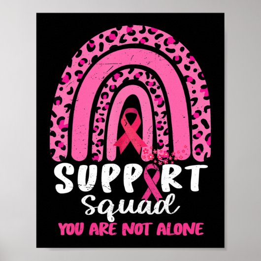 Leopard Pink Rainbow Support Squad Brustkrebs A Poster (Vorne)