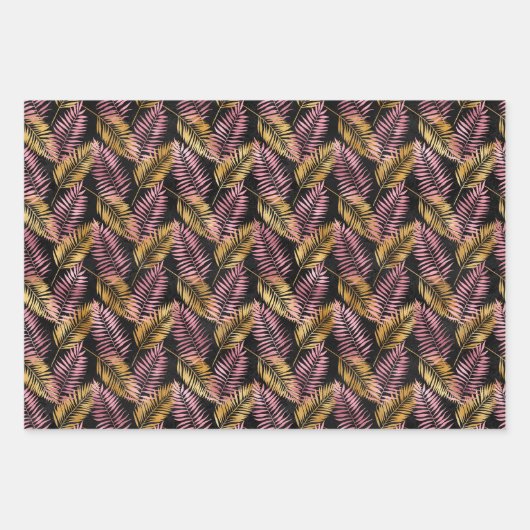 Leopard Pink und Gold Dschungel Muster Geschenkpapier Set (Vorderseite 2)