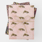 Leopard Pink und Gold Dschungel Muster Geschenkpapier Set (Beispiel)