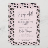 Leopard Pink Wild Bachelorette Einladung (Vorne/Hinten)