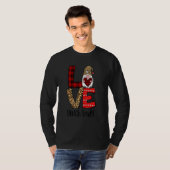 Leopard Plaid Gnome Heart LOVE Lunch Lady Valentin T-Shirt (Vorne ganz)