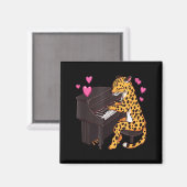 Leopard Playing Ano Valentines Day Funny Leopard Magnet (Vorderseite/Rückseite)
