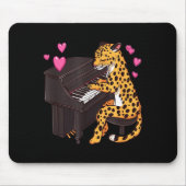 Leopard Playing Ano Valentines Day Funny Leopard  Mousepad (Vorne)