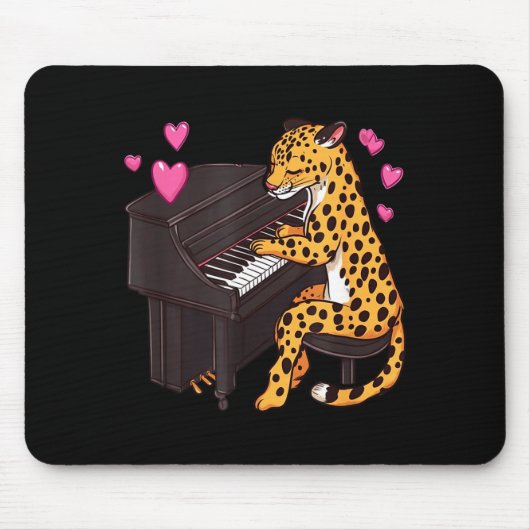 Leopard Playing Ano Valentines Day Funny Leopard Mousepad (Vorne)