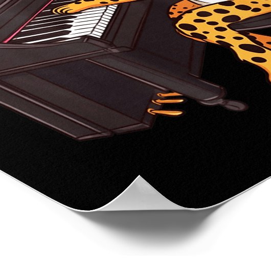 Leopard Playing Ano Valentines Day Funny Leopard  Poster (Ecke)