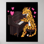 Leopard Playing Ano Valentines Day Funny Leopard  Poster (Vorne)