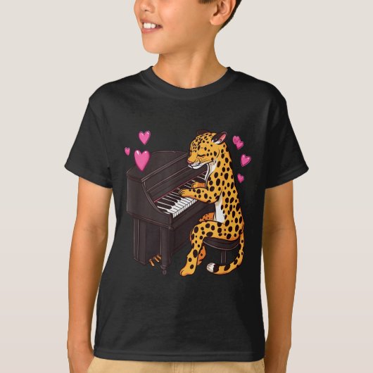 Leopard Playing Ano Valentines Day Funny Leopard T-Shirt (Vorderseite)