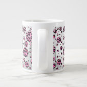 Leopard Polka Dot Black und Hot Pink Print Jumbo-Tasse (Rückseite)