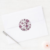 Leopard Polka Dot Black und Hot Pink Print Runder Aufkleber (Umschlag)