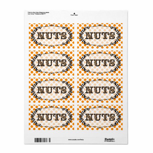 Leopard Polka Dot Nuts Food Label (Vorne)