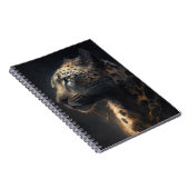 Leopard Portrait Animal Nature Dark Paint Notizblock (Rechte Seite)