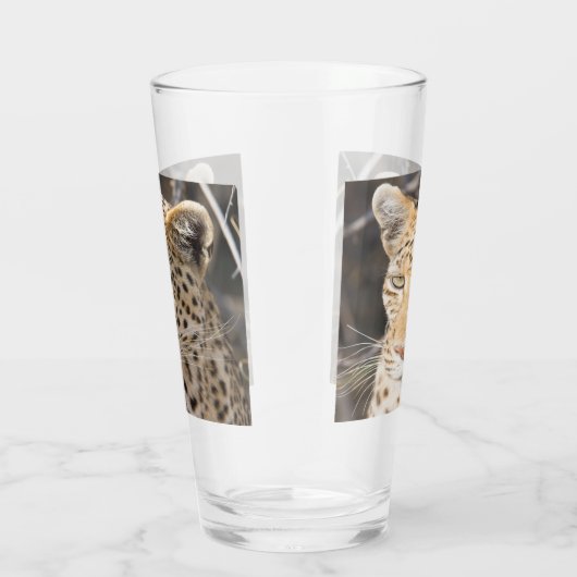 Leopard-Portrait-Foto Glas (Rechts)