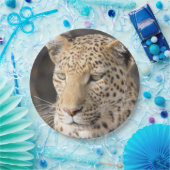 Leopard-Portrait-Foto Pappteller (Party)