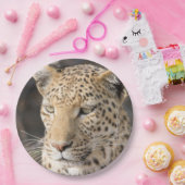 Leopard-Portrait-Foto Pappteller (Party)