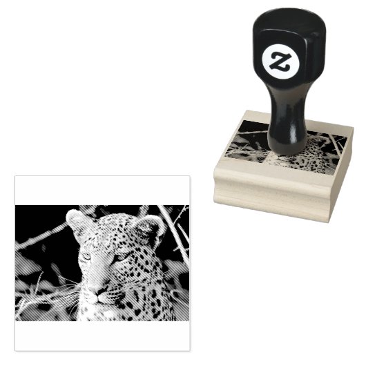 Leopard-Portrait Gummistempel (Stempel)