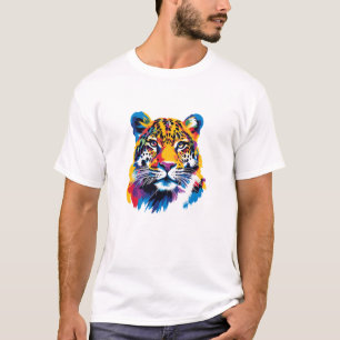 Leopard Portrait Illustration Aquarellmalerei T-Shirt