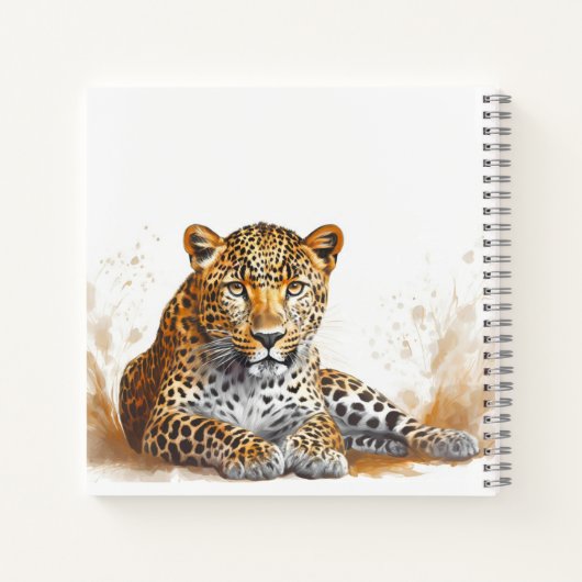 Leopard Portrait Personalisierter Name Notizblock (Rückseite)