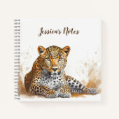 Leopard Portrait Personalisierter Name Notizblock (Vorderseite)