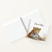 Leopard Portrait Personalisierter Name Notizblock (Innenseite)