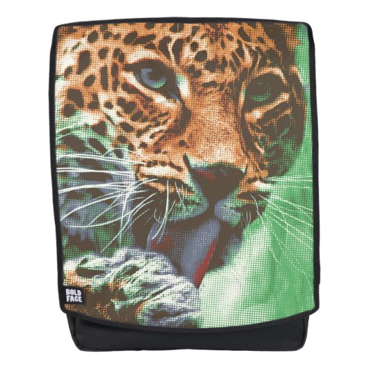 Leopard Portrait Rucksack (Vorderseite)