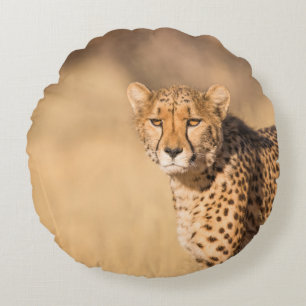 LEOPARD PORTRAIT RUNDES KISSEN