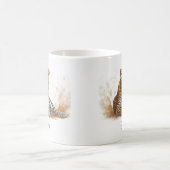 Leopard Portrait Safari Personalisierter Name Kaffeetasse (Mittel)