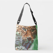 Leopard Portrait Tasche Greenery (Vorderseite)