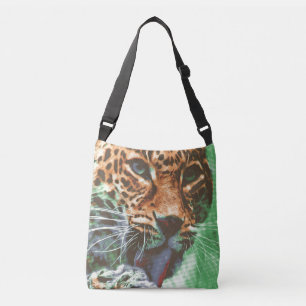 Leopard Portrait Tasche Greenery