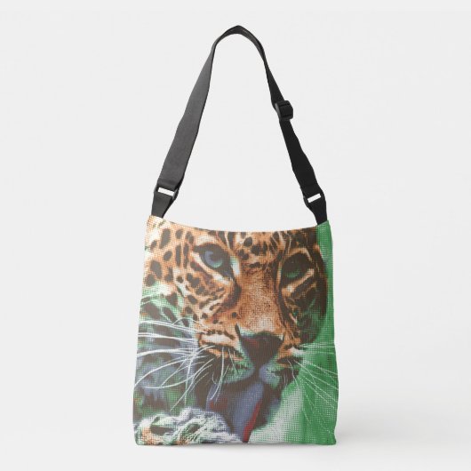 Leopard Portrait Tasche Greenery (Vorderseite)