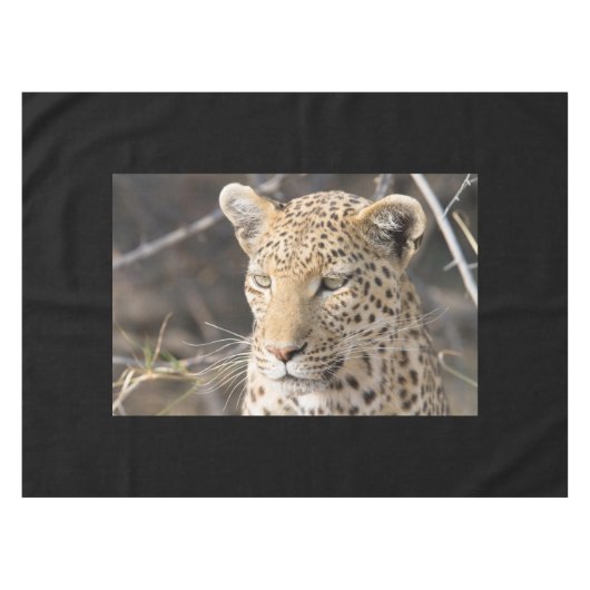 Leopard-Portrait Tischdecke (Vorderseite (Horizontal))