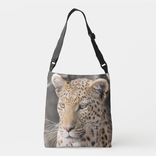 Leopard-Portrait Tragetaschen Mit Langen Trägern (Rückseite)