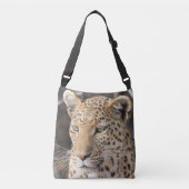 Leopard-Portrait Tragetaschen Mit Langen Trägern (Vorderseite)