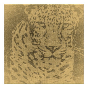 Leopard Portrait Vintage Poster