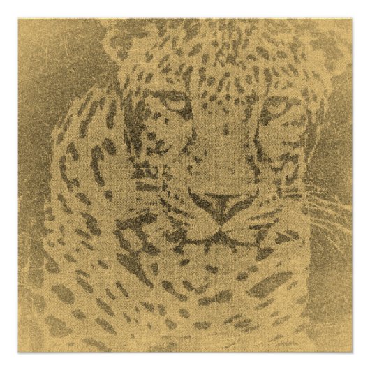 Leopard Portrait Vintage Poster (Vorderseite)