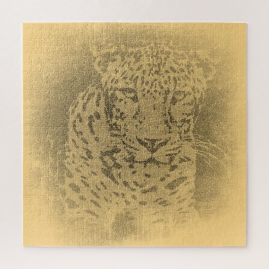 Leopard Portrait Vintage Puzzle (Vertikal)