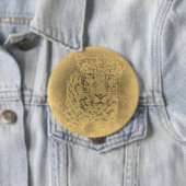 Leopard-Porträt-Vintager Knopf Button (Beispiel)