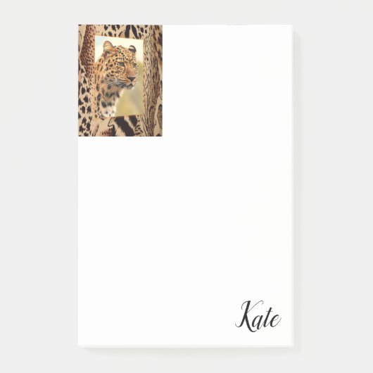 Leopard Post-it Klebezettel (Vorderseite)