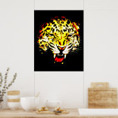 Leopard Poster Print - Leoparden Poster - Große Ka (Küche)