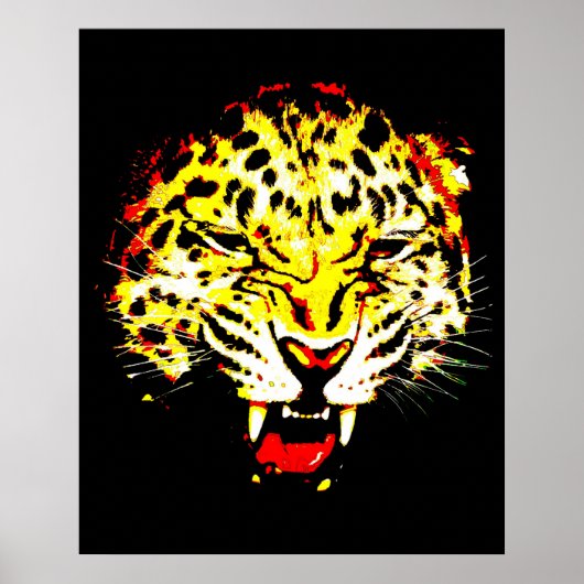 Leopard Poster Print - Leoparden Poster - Große Ka (Vorne)